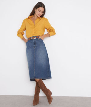 Picture of ESMERALDA CRISP YELLOW COTTON SHIRT
